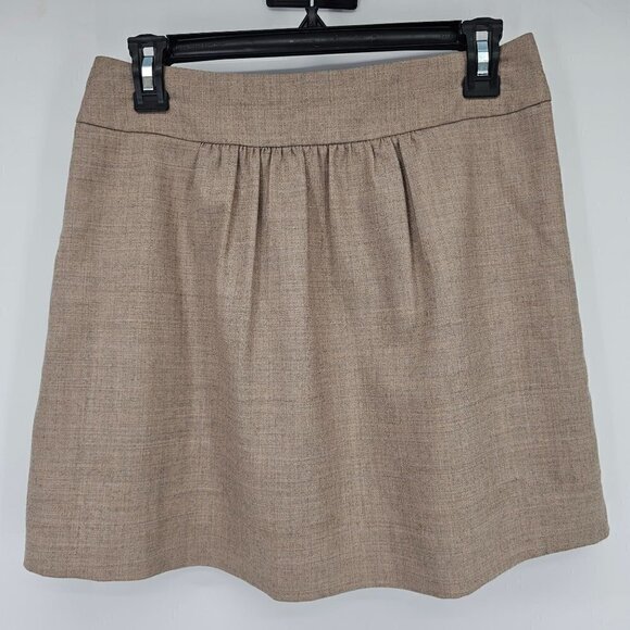 J. Crew Wool Blend Brown Side Walk Side Pocket Mini Skirt - Picture 2 of 6